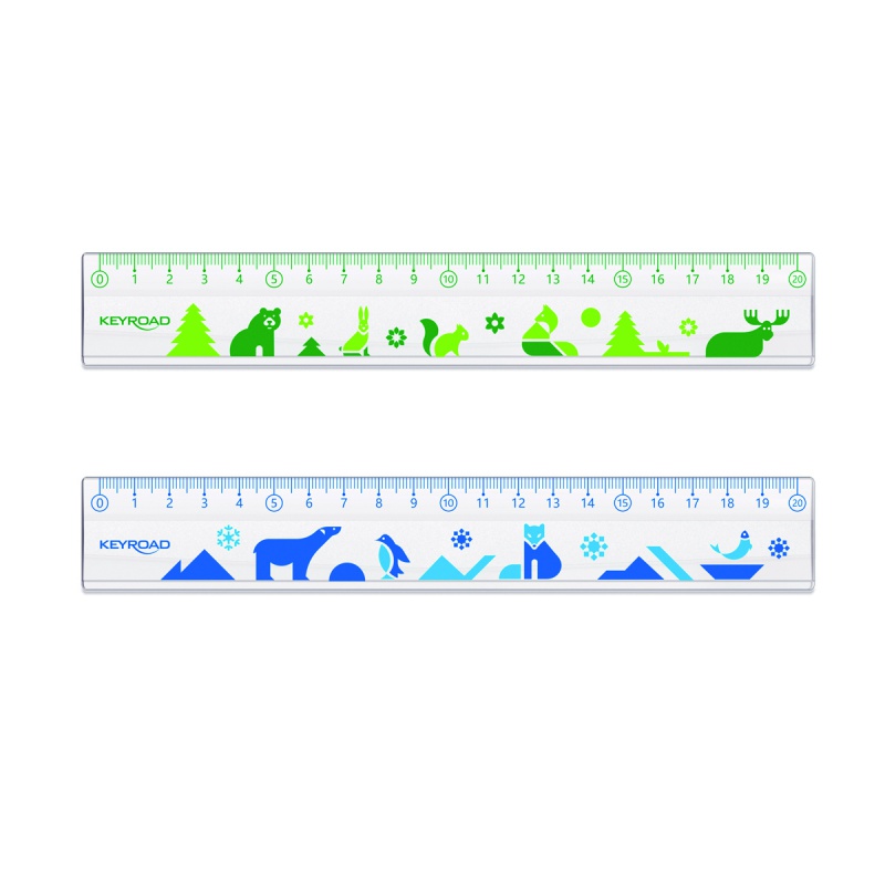 319282-349515-linijka_plastikowa_keyroad_20cm_transparentn-800w Linijka plastikowa KEYROAD, 20cm, transparentna z nadrukiem deco, zawieszka - obrazek 1