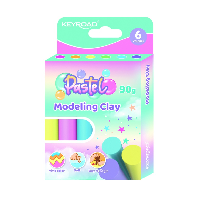 320274-350391-modelina_keyroad_6x15g_pastel_pudelko_mix_ko-800w Plastelina KEYROAD, okrągła, 6x15g, pastel, pudełko, mix kolorów - obrazek 1