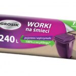 Worki na śmieci GROSIK, LDPE, 240l, 10 szt., czarne