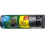 Worki na śmieci JAN NIEZBĘDNY, magnum flex, LDPE, 35l, 15 szt., czarne