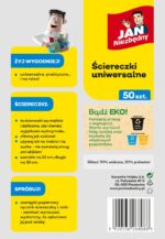 Ściereczki na rolce JAN NIEZBĘDNY, 50 szt., białe - obrazek 2