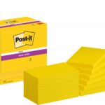 Karteczki samoprzylepne POST-IT® Super Sticky (655-12SSCY-EU), 127x76mm, 12x90 kart., żółte