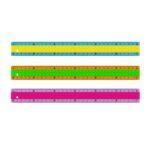 Linijka plastikowa KEYROAD, w kształcie klocków, 30cm, zawieszka, mix kolorów - obrazek 2