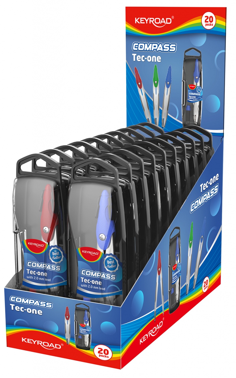 342487-367710-cyrkiel_metalowy_keyroad_w_etui_z_grafitami_-800w Cyrkiel metalowy KEYROAD, w etui, z grafitami, pakowany w display, mix kolorów - obrazek 1