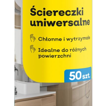Ściereczki na rolce JAN NIEZBĘDNY, 50 szt., zielono-białe