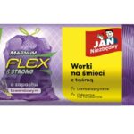 Worki na śmieci JAN NIEZBĘDNY, magnum flex, z taśmą, 60l, 8szt., lawendowe