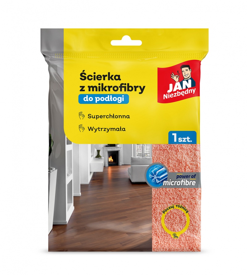 342603-367251-scierka_z_mikrofibry_jan_niezbedny_do_podlog-800w Ścierka z mikrofibry JAN NIEZBĘDNY, do podłogi, dwustronna, 1 szt., pomarańczowa - obrazek 1