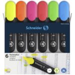 Zestaw zakreślaczy SCHNEIDER Job, 1-5 mm, 6 szt., pudełko z zawieszką, mix kolorów - obrazek 2