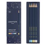 Kredki CARAN D'ACHE Cosmic Blue, w pudełku, 10 szt., mix kolorów metalicznych - obrazek 3