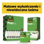 Taśma biurowa SCOTCH® Magic™ (8-1933R24TPR), matowa, 19mm, 33m, 24szt. - obrazek 3
