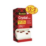 Taśma biurowa SCOTCH® Crystal (6-1933R14), 19mm, 33m, 12+2szt. GRATIS