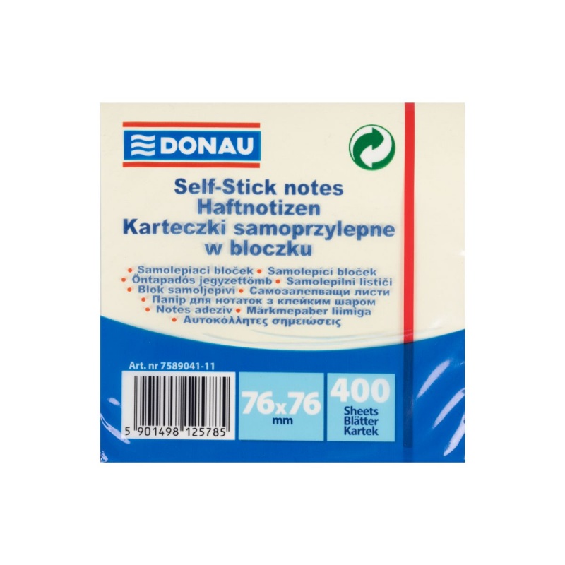 362789-383930-kostka_samoprzylepna_donau_76x76mm_1x400_kar-800w Kostka samoprzylepna DONAU, 76x76mm, 1x400 kart., pastel, jasnożółty - obrazek 1