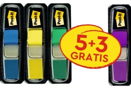 Zakładki indeksujące Post-it® (683), PP, 11,9x43,2mm, 5x35 + 3x35 gratis, mix kolorów