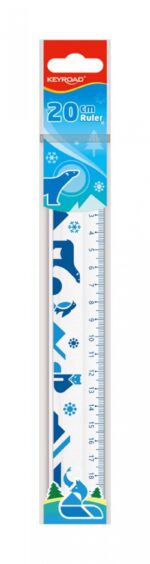 Linijka plastikowa KEYROAD, 20cm, transparentna z nadrukiem deco, zawieszka - obrazek 3