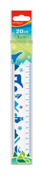 Linijka plastikowa KEYROAD, 20cm, transparentna z nadrukiem deco, zawieszka - obrazek 4
