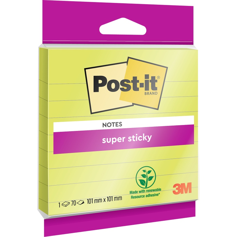 364886-380012-karteczki_samoprzylepne_post_it_super_sticky-800w Karteczki samoprzylepne POST-IT Super sticky, XL, w linię, 101x101mm, 70 kart., zawieszka, zielone - obrazek 1