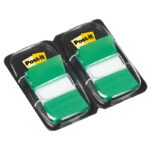 Zakładki indeksujące POST-IT® (680-G2EU), PP, 25,4x43,2mm, 2x50 kart., zielone - obrazek 2