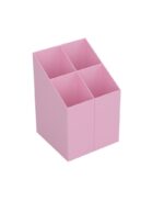 Przybornik na biurko ICO kwadratowy, plastikowy, 4 komory, mix pastelowy - obrazek 3