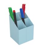Przybornik na biurko ICO kwadratowy, plastikowy, 4 komory, mix pastelowy - obrazek 5