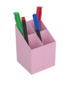 Przybornik na biurko ICO kwadratowy, plastikowy, 4 komory, mix pastelowy - obrazek 6