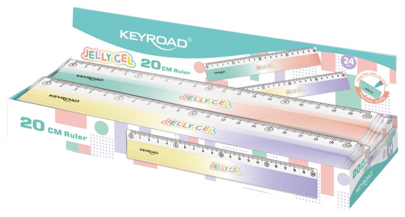 368349-388572-linijka_keyroad_jelly_gel_20cm_display_mix_k-800w Linijka KEYROAD Jelly Gel, 20cm, display, mix kolorów - obrazek 1