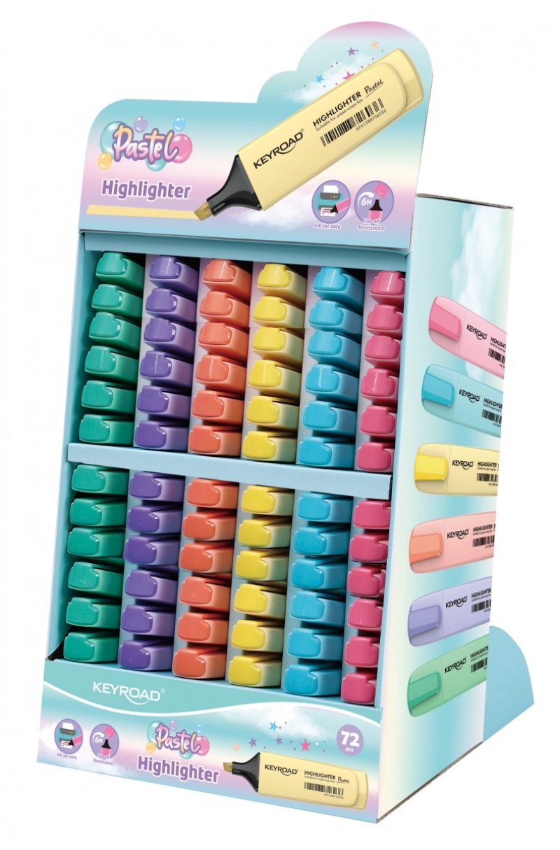 368359-388579-zakreslacz_keyroad_pastel_72_szt_display_mix-800w Zakreślacz KEYROAD Pastel, 72 szt., display, mix kolorów - obrazek 1