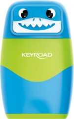 Temperówka plastikowa z gumką KEYROAD, podwójna, display, mix kolorów - obrazek 4