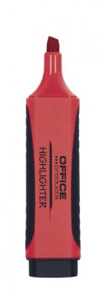 Zakreślacz fluorescencyjny OFFICE PRODUCTS z gumowym uchwytem, 2-5mm, czerwony - obrazek 2