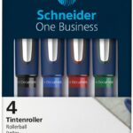 Zestaw piór kulkowych SCHNEIDER One Business, 0,6 mm, 4szt., miks kolorów