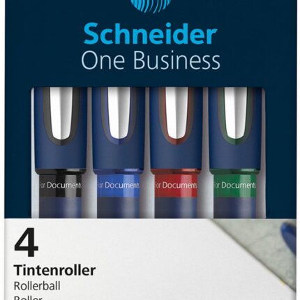 Zestaw piór kulkowych SCHNEIDER One Business, 0,6 mm, 4szt., miks kolorów