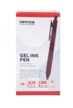 Długopis automatyczny żelowy OFFICE PRODUCTS, gr. linii 0,25mm, dł. linii 1200m, czerwony - obrazek 3