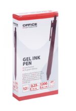 Długopis automatyczny żelowy OFFICE PRODUCTS, gr. linii 0,25mm, dł. linii 1200m, czerwony - obrazek 4