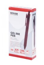 Długopis automatyczny żelowy OFFICE PRODUCTS, gr. linii 0,25mm, dł. linii 1200m, czerwony - obrazek 5