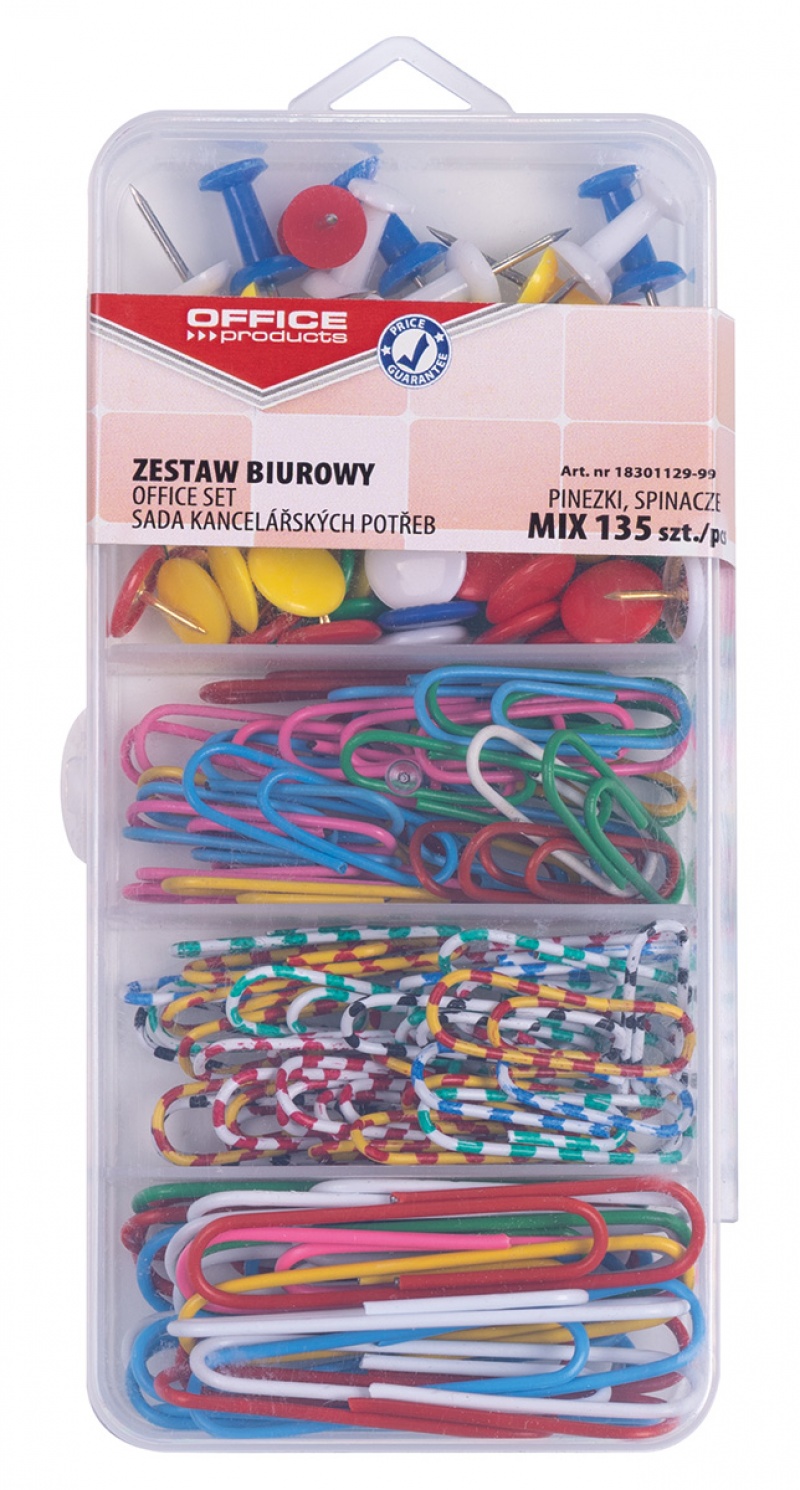 375332-25186-zestaw_biurowy_pinezki_i_spinacze_office_prod-800w Zestaw biurowy (pinezki i spinacze) OFFICE PRODUCTS, mix 135szt. - obrazek 1