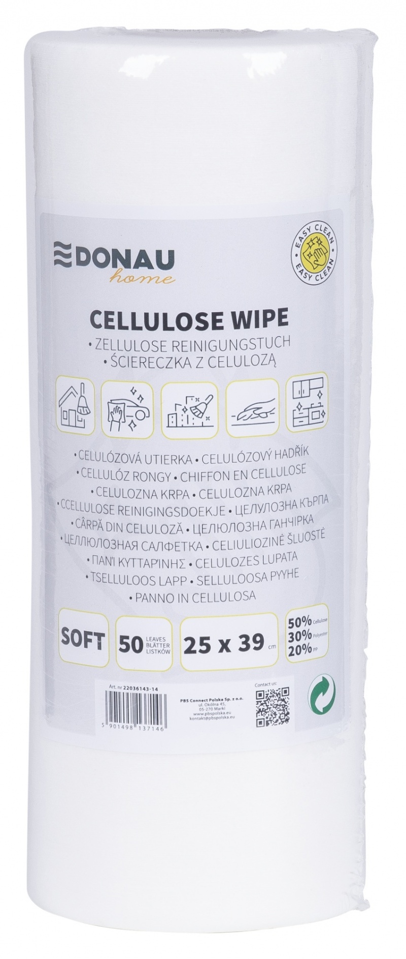 375370-391259-scierka_donau_home_z_celuloza_50_rolka_soft_-800w Ścierka DONAU HOME, z celulozą 50%, rolka, soft, 25x39cm, 50 listków, biała - obrazek 1