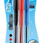 Długopis KEYROAD Ball Pen Soft Jet, miękki uchwyt, 0,7mm, 3 szt., blister, mix kolorów