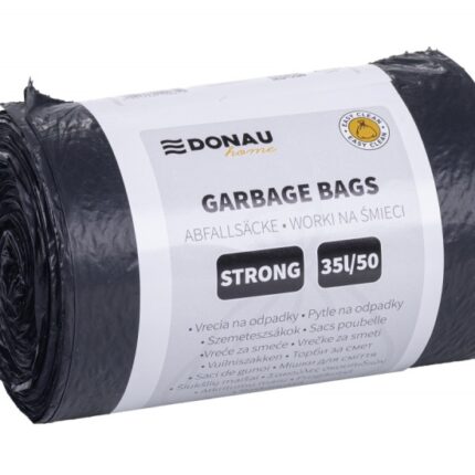 Worki na śmieci DONAU HOME, mocne (LDPE), 35l, 50 szt., czarne