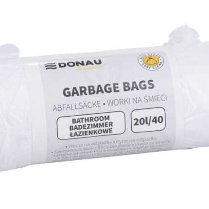 Worki na śmieci DONAU HOME, łazienkowe (HDPE), 20l, 40 szt., białe