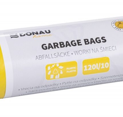 Worki na śmieci DONAU HOME, do segregacji, plastik (LDPE), 120l, 10 szt., żółte