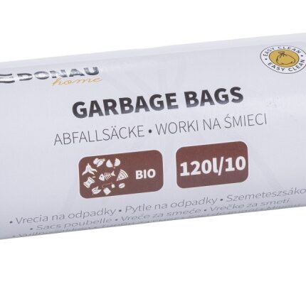 Worki na śmieci DONAU HOME, do segregacji, odpady BIO (LDPE), 120l, 10 szt., brązowe