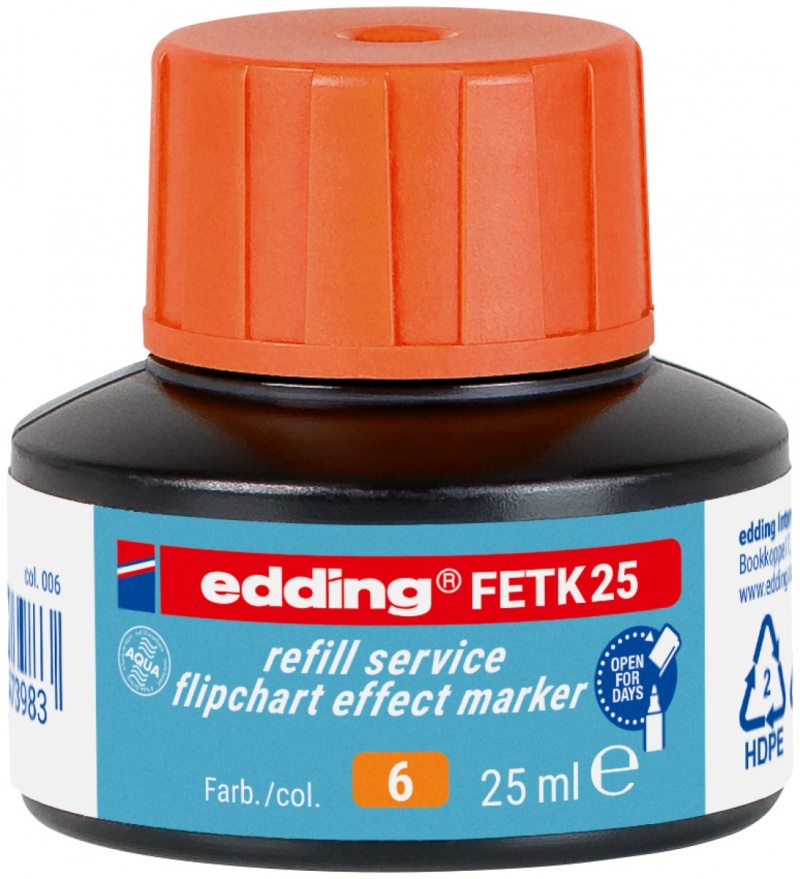 381442-397439-tusz_do_uzupelniania_markerow_do_flipchartow-800w Tusz do uzupełniania markerów do flipchartów e-FETK 25 EDDING, pomarańczowy - obrazek 1