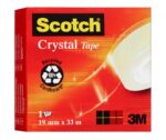 Taśma biurowa SCOTCH® Crystal Clear (600), transparentna, 19mm, 33m, w pudełku