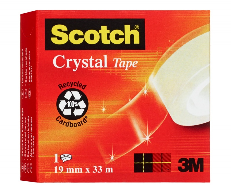 383448-22074-tasma_biurowa_scotch_crystal_clear_600_transp-800w Taśma biurowa SCOTCH® Crystal Clear (600), transparentna, 19mm, 33m, w pudełku - obrazek 1