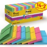 Karteczki samoprzylepne POST-IT® Super Sticky Z-Notes (R330-SS-VP16), 76x76mm, 90 kart./bloczek, 14+2 bloczki, mix kolorów