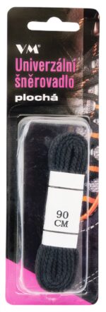 Sznurowadła VM FOOTWEAR,płaskie, 90 cm, czarno-szare