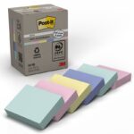 Karteczki samoprzylepne POST-IT® Recycled Notes, 38x51mm, 6x100 kart., pastelowe mix - obrazek 2