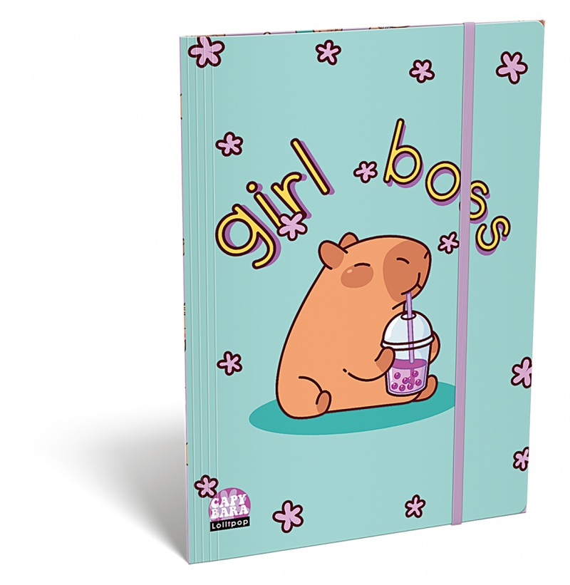 394510-407415-teczka_z_gumka_ico_lizzy_lollipop_capybara_a-800w Teczka z gumką ICO Lizzy Lollipop Capybara, A5, mix kolorów - obrazek 1