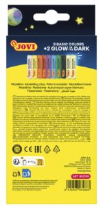 Zestaw plasteliny JOVI, 10x15g, 8 kolorów basic + 2 świecące w ciemności, mix kolorów - obrazek 4