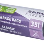 Worki na odpady DONAU EXPERT, klasyczne, LDPE, z taśmą, 35l, 15 szt., czarne