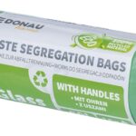 Worki do segregacji odpadów DONAU HOME, z uszami, szkło, 60l, 16 szt., zielone